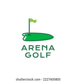 sport golf arena flag hole logo design