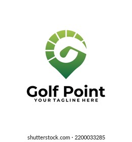 sport golf design concept, point golf logo vector template
