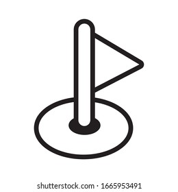 sport golf flag line icon vector illustration design
