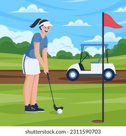 Sport Golf Flat Design Illustration