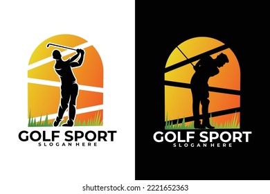 sport golf logo vector design silhouette