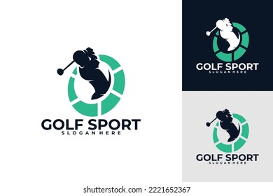 sport golf logo vector design silhouette