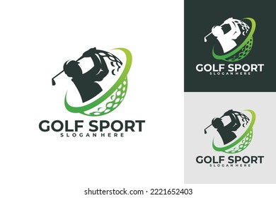 sport golf logo vector design silhouette