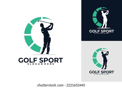 sport golf logo vector design silhouette