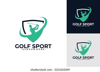 sport golf logo vector design silhouette