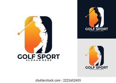 sport golf logo vector design silhouette