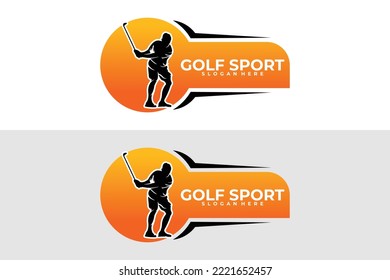 silueta de diseño vectorial del logo de golf deportivo