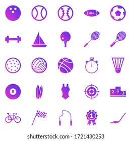 Sport gradient icons on white background, stock vector