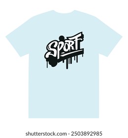 sport graffiti text t shirt sticker fashion vector illustration template design