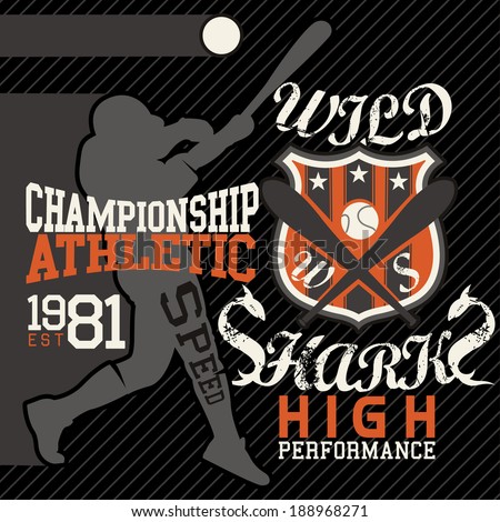 sport graphics for t-shirt and varsity