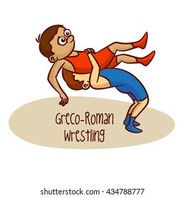 Sport. Greco-Roman Wrestling. Vector Illustration