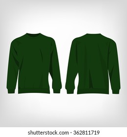 Sport green sweater isolated vector