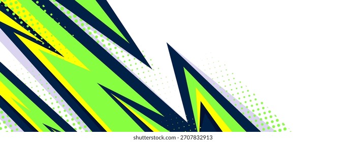 fundo verde e amarelo esporte com formas nítidas	
