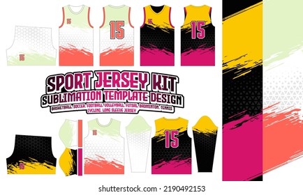 Sport Grunge Jersey template pattern 90 Sublimation for Soccer Football Esport Basketball Design