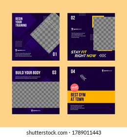 Sport gym banner square template