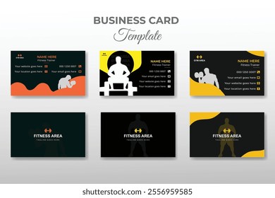 Sport gym body building business card design