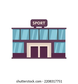 Sport Gym Building Icon. Flat Illustration Of Sport Gym Building Vector Icon Isolated On White Background