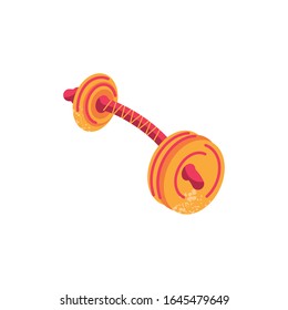 sport gym dumbbells icon over white background, flat and colorful design, vector illustration