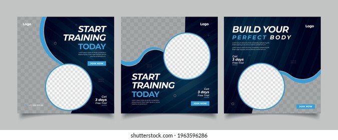 Sport Gym And Fitness Promotion Post And Story Social Media Template