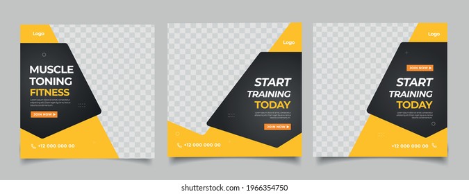 Sport Gym And Fitness Promotion Post And Story Social Media Template