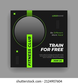 Sport Gym And Fitness Promotion Post And Story Social Media Template