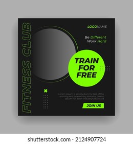 Sport Gym And Fitness Promotion Post And Story Social Media Template