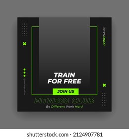 Sport Gym and Fitness Promotion Post and Story Social Media Template - Shutterstock ID 2124907781