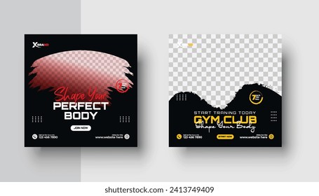 Sport Gym and Fitness Promotion or square web  Social Media Template