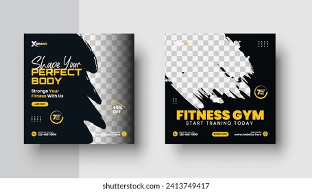 Sport Gym and Fitness Promotion or square web  Social Media Template