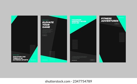 Sport Gym Fitness for Promotion with Standee, Roll up, Vertical Banner or Social Media Story Template