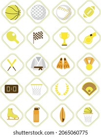 sport and gym icons vector image on white background