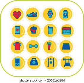 sport and gym icons vector image on white background