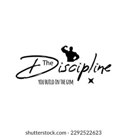 Sport, gym phrases, train hard, you are stronger, hand drawn quotes, vector motivational quotes. Motivational sport quotation. The discipline you build in the gym