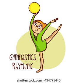 Sport. Gymnastics Rhythmic. Ball. Vector Illustration