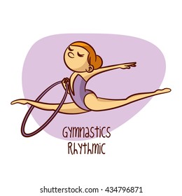 Sport. Gymnastics Rhythmic. Hoop. Vector Illustration