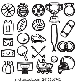 Sport Hand Draw Doodle Art Design