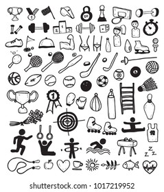 Sport hand drawn simple icons