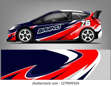 Sport hatchback wrap design. abstract racing background. ready print design. eps format.