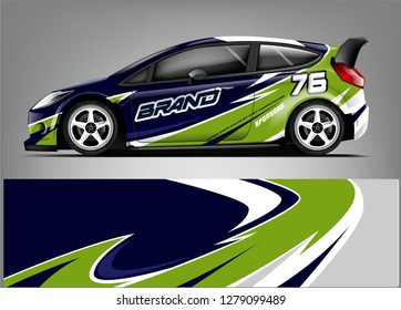 Sport hatchback wrap design. abstract racing background. ready print design. eps format.