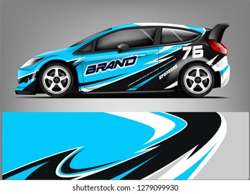 Sport hatchback wrap design. abstract racing background. ready print design. eps format.