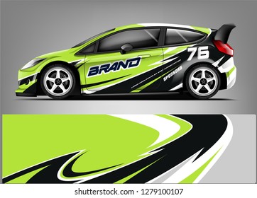 Sport hatchback wrap design. abstract racing background. ready print design. eps format.