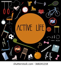 sport and healthy equipment set