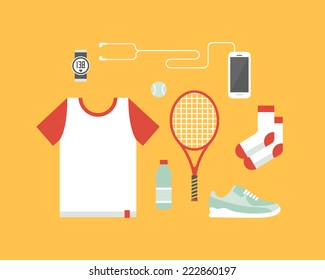 Sport and healthy lifestyle vector illustration.