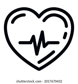 Sport heart rate icon. Outline Sport heart rate vector icon for web design isolated on white background