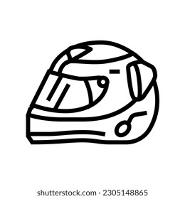 sport helmet vehicle auto line icon vector. sport helmet vehicle auto sign. isolated contour symbol black illustration