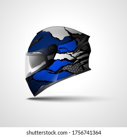 Sport helmet wrap decal and vinyl sticker design.