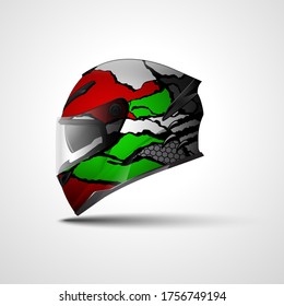 Sport helmet wrap decal and vinyl sticker design.