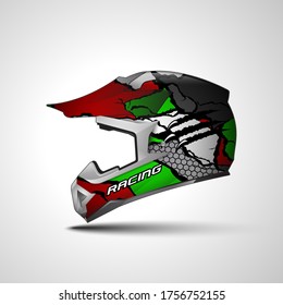 Sport helmet wrap decal and vinyl sticker design.