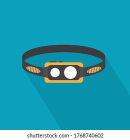 sport, hiking headlamp- vector illustration