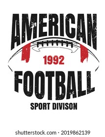 sport hipster vintage label , badge, crest american football for flayer poster logo or t-shirt apparel clothing print with lettering and ball